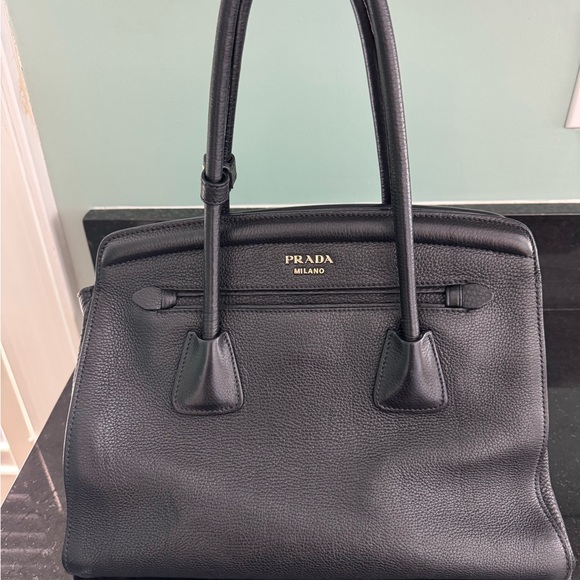 Prada Black Leather Satchel - Picture 1 of 16
